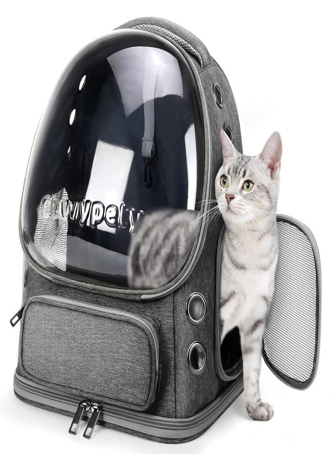 Onomie Cat Backpack Carrier, Breathable Cat Carrier Large Space Bubble Pet Backpack for Kitty Small Dog up to 15lbs, Transparent & Foldable Pet Carrier for Travel Hiking (Dark Gray) - Image 1